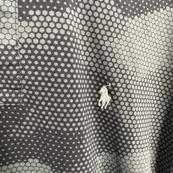 Polo Ralph Lauren Geometric Camo Shirt Mens Size Small Gray Stretch‎ Pony Golf - Picture 3 of 8